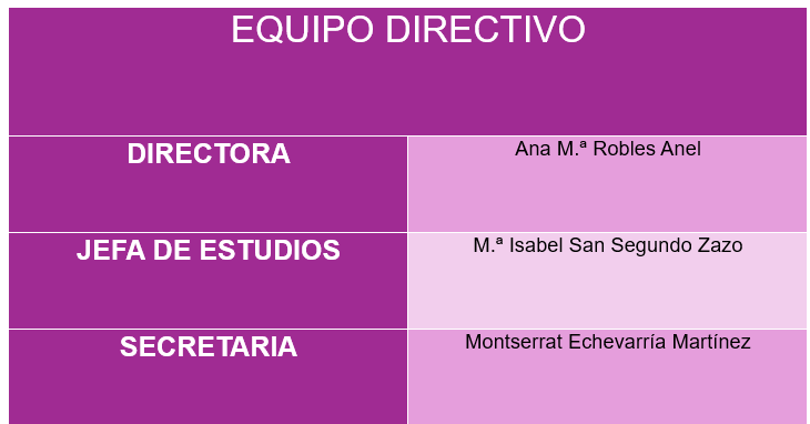 TABLA EQUIPO DIRECTIVO