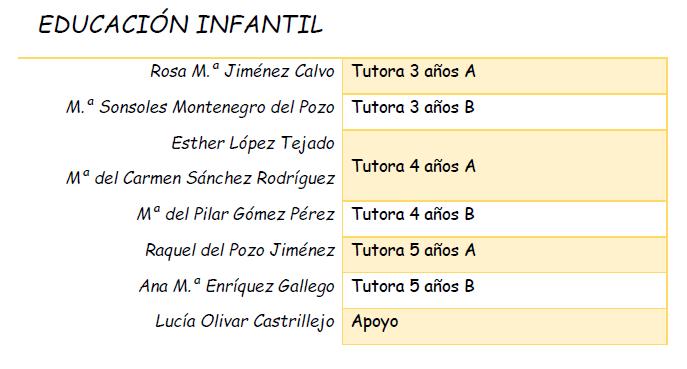 Plantilla infantil 24 25